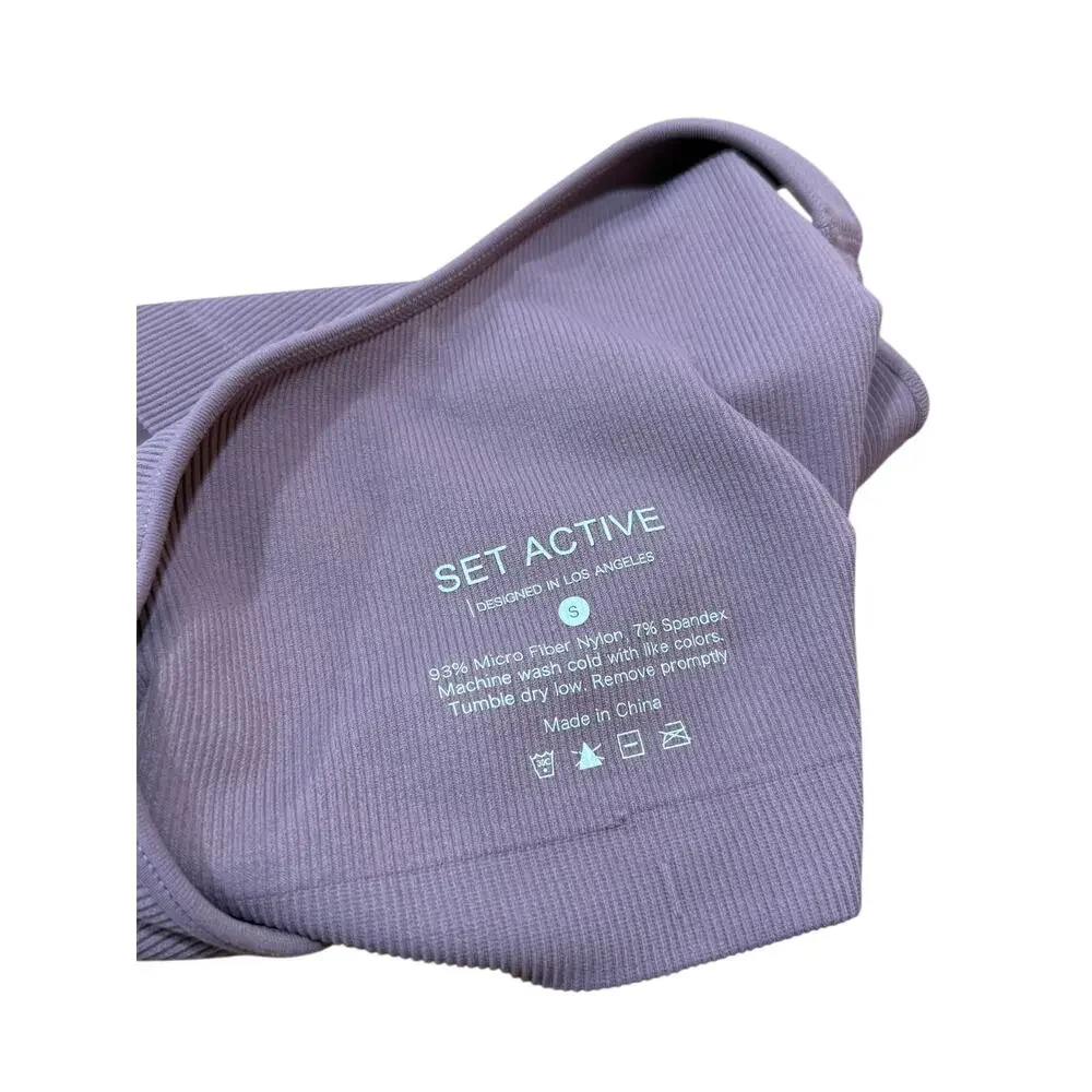 SET Active 2 Piece Set One Shoulder Bra Top and Hi Rise Legging Pant Sculptflex